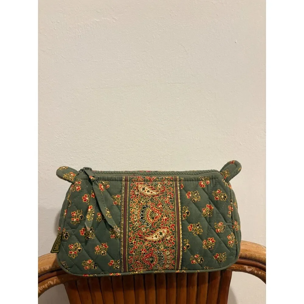 Maggie B Makeup Bag Green and Pink colored
